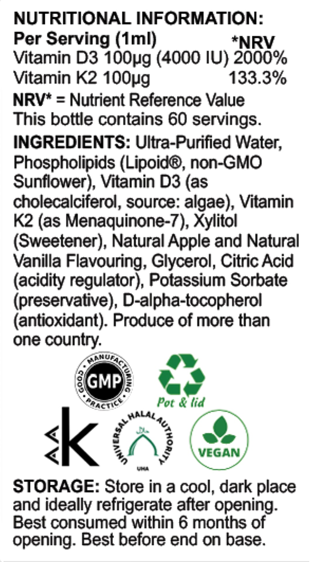Longevia D3+K2 - Liposomal
