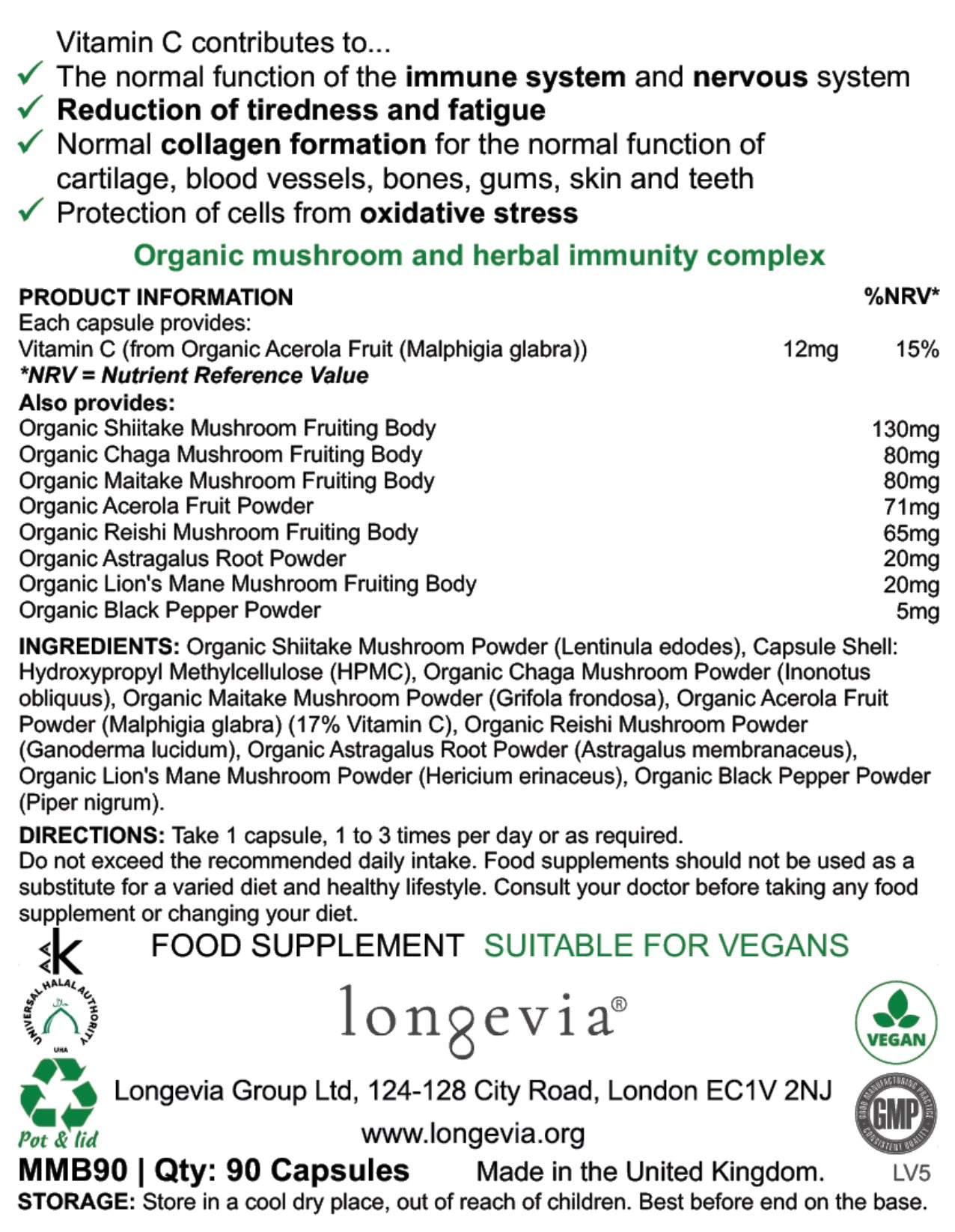 Longevia Mushroom Complex - organic