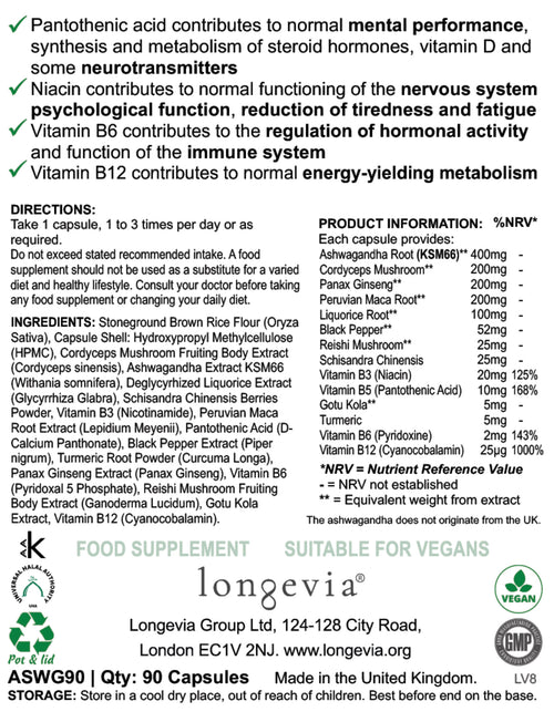 Longevia Ashwagandha Complex
