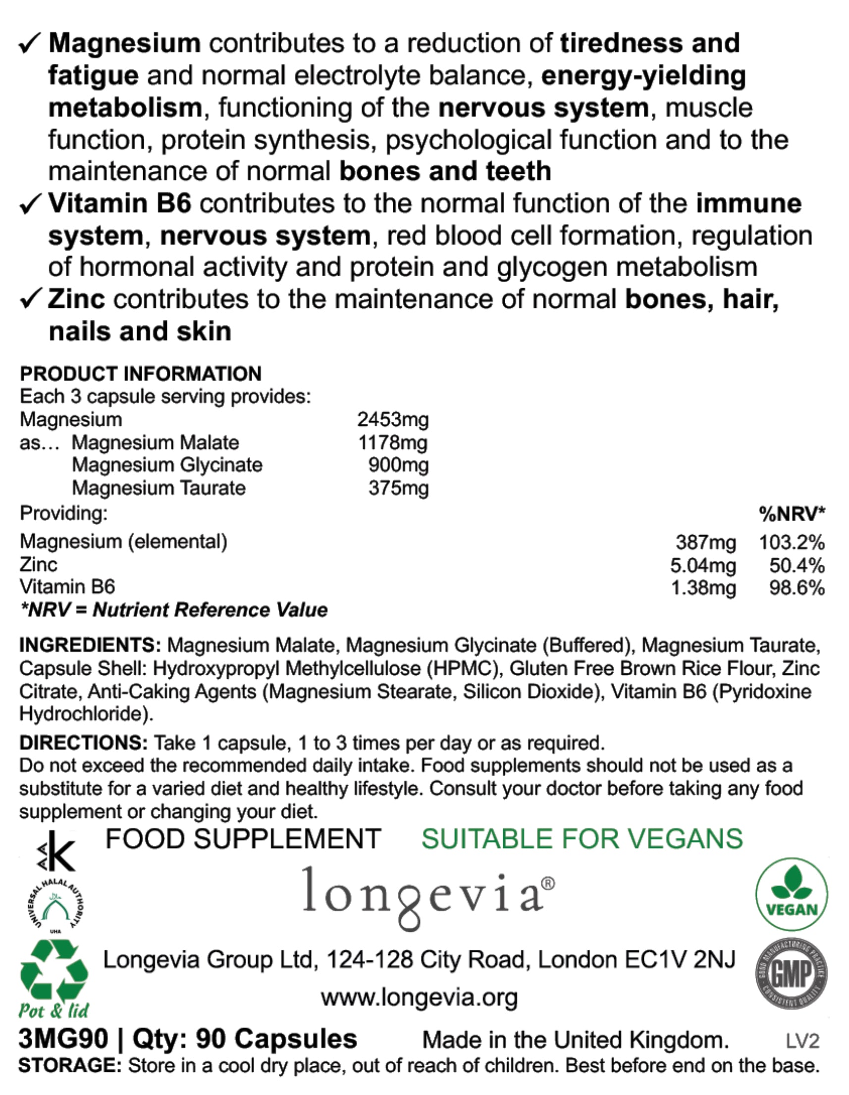 Longevia Magnesium Complex