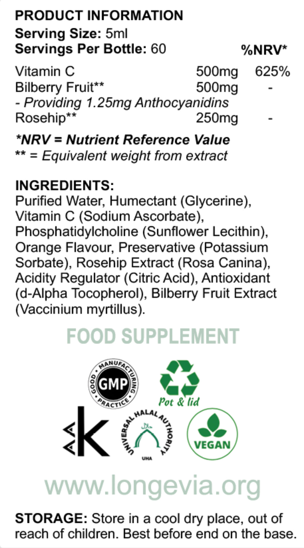 Longevia Vit C - Liposomal