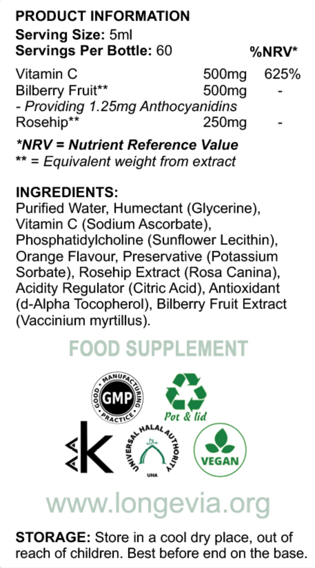 Longevia Vit C - Liposomal