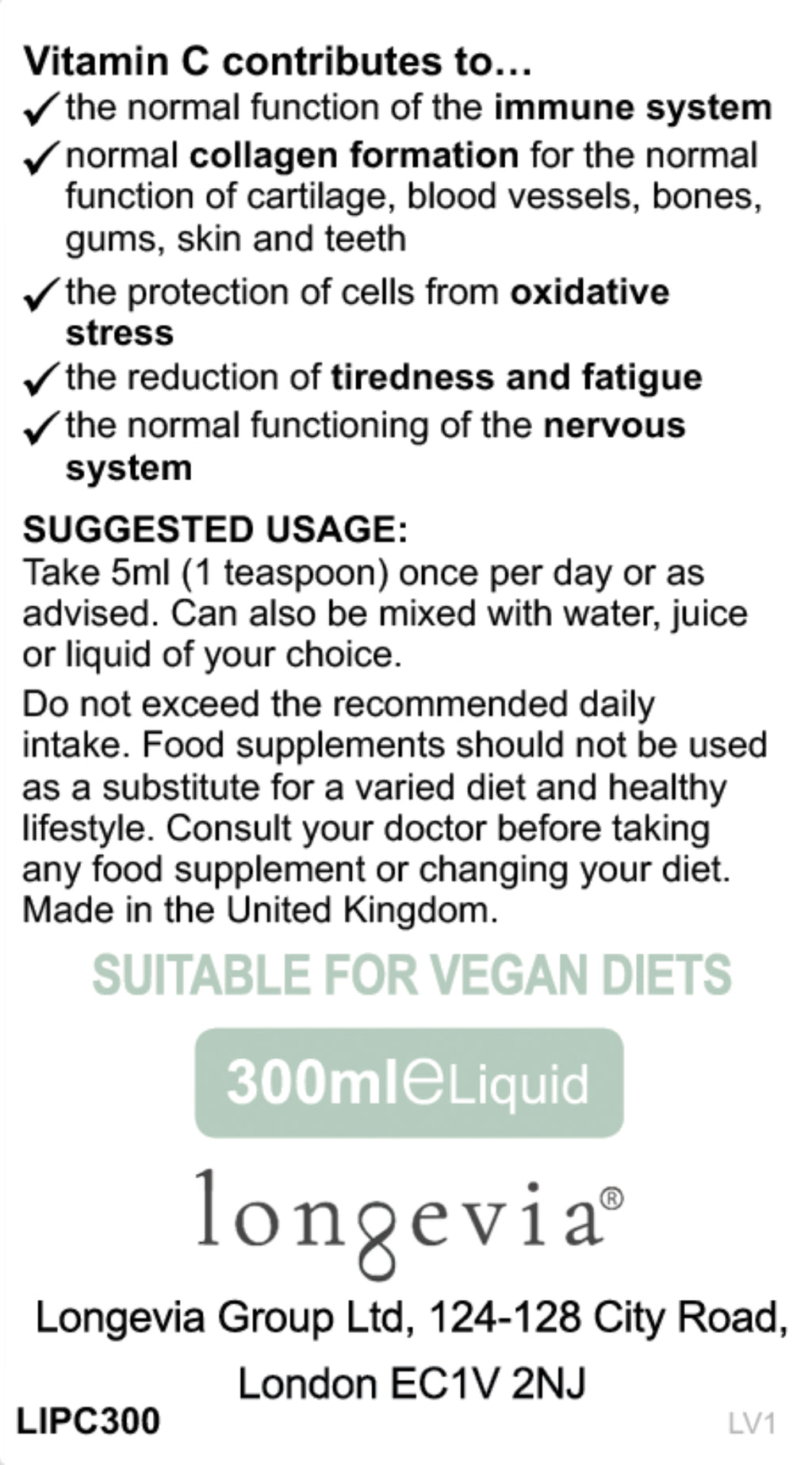 Longevia Vit C - Liposomal