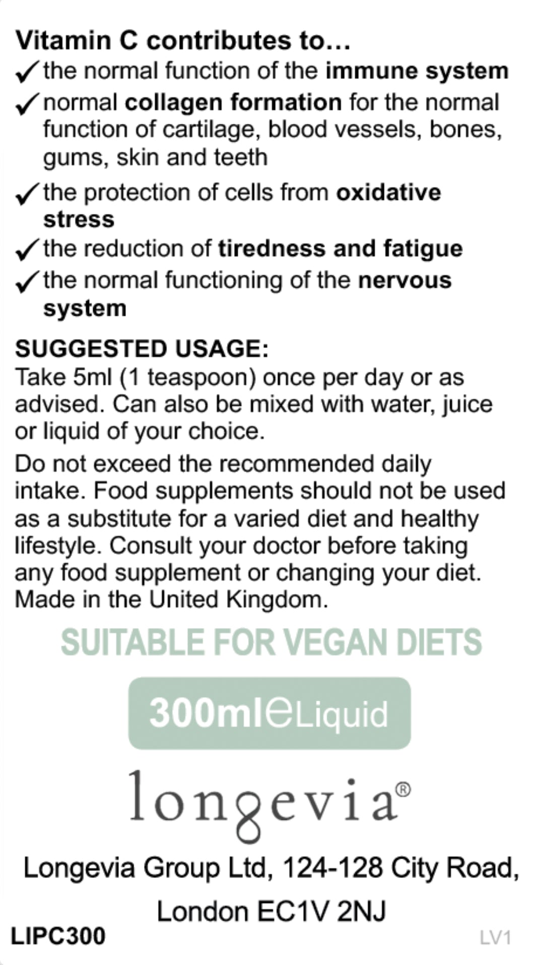 Longevia Vit C - Liposomal
